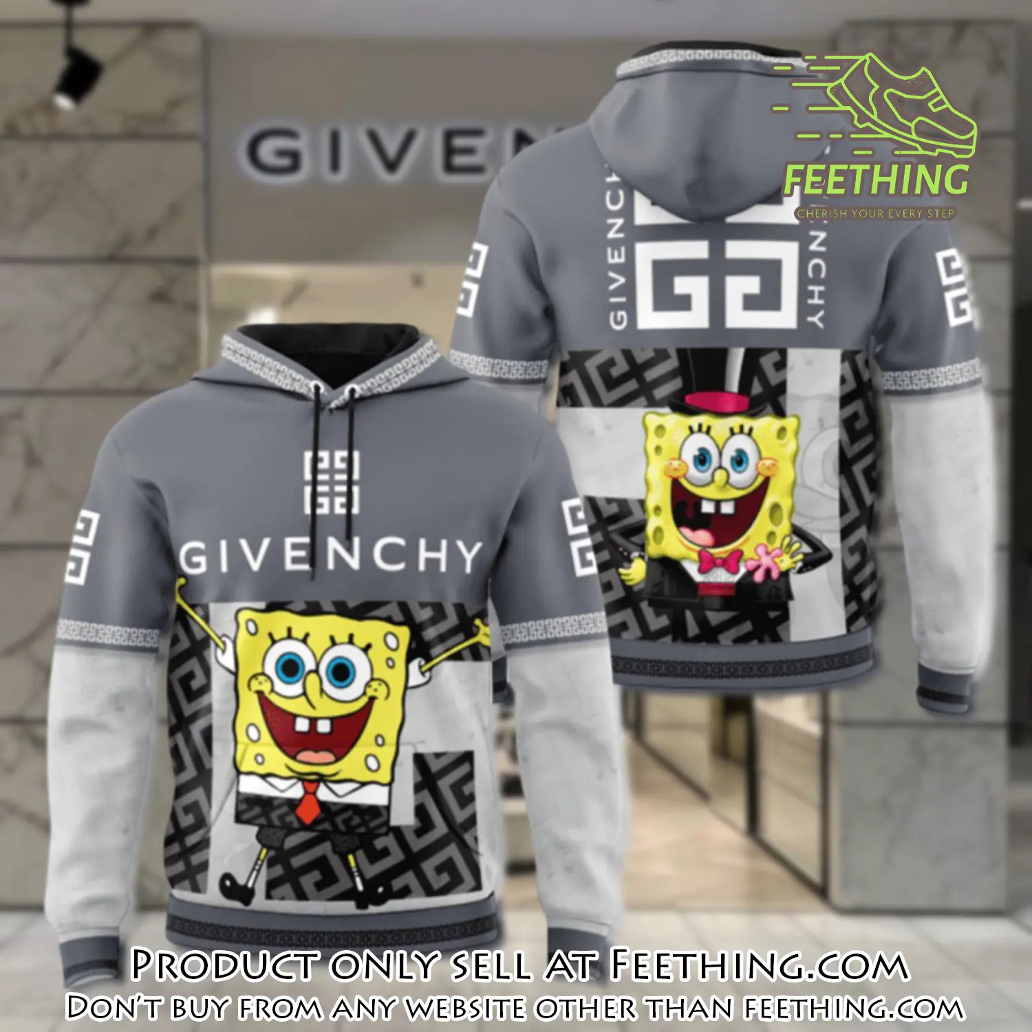 Givenchy spongebob unisex hoodie luxury brand gifts  jh2040 ft4248647